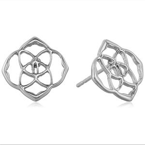 Kendra Scott Dira Logo Stud Earrings in Silver - EUC